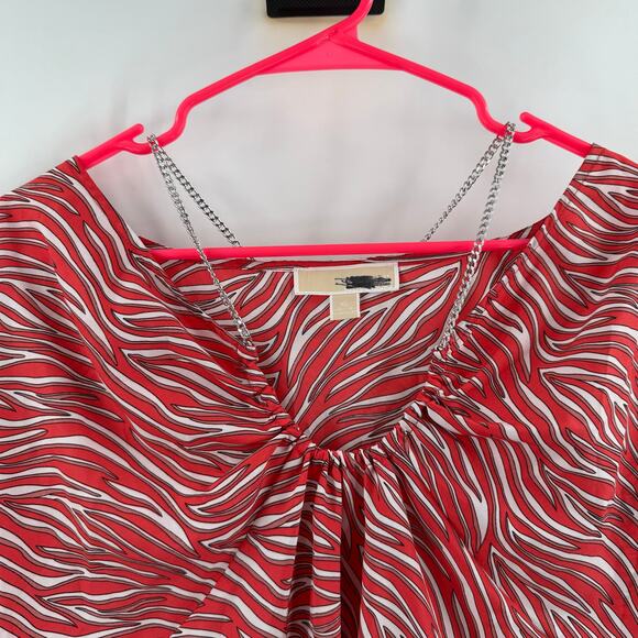 Michael Michael Kors Blouse SZ Extra Large NEW Zebra Chain Necklace Top NWOT - Picture 6 of 14